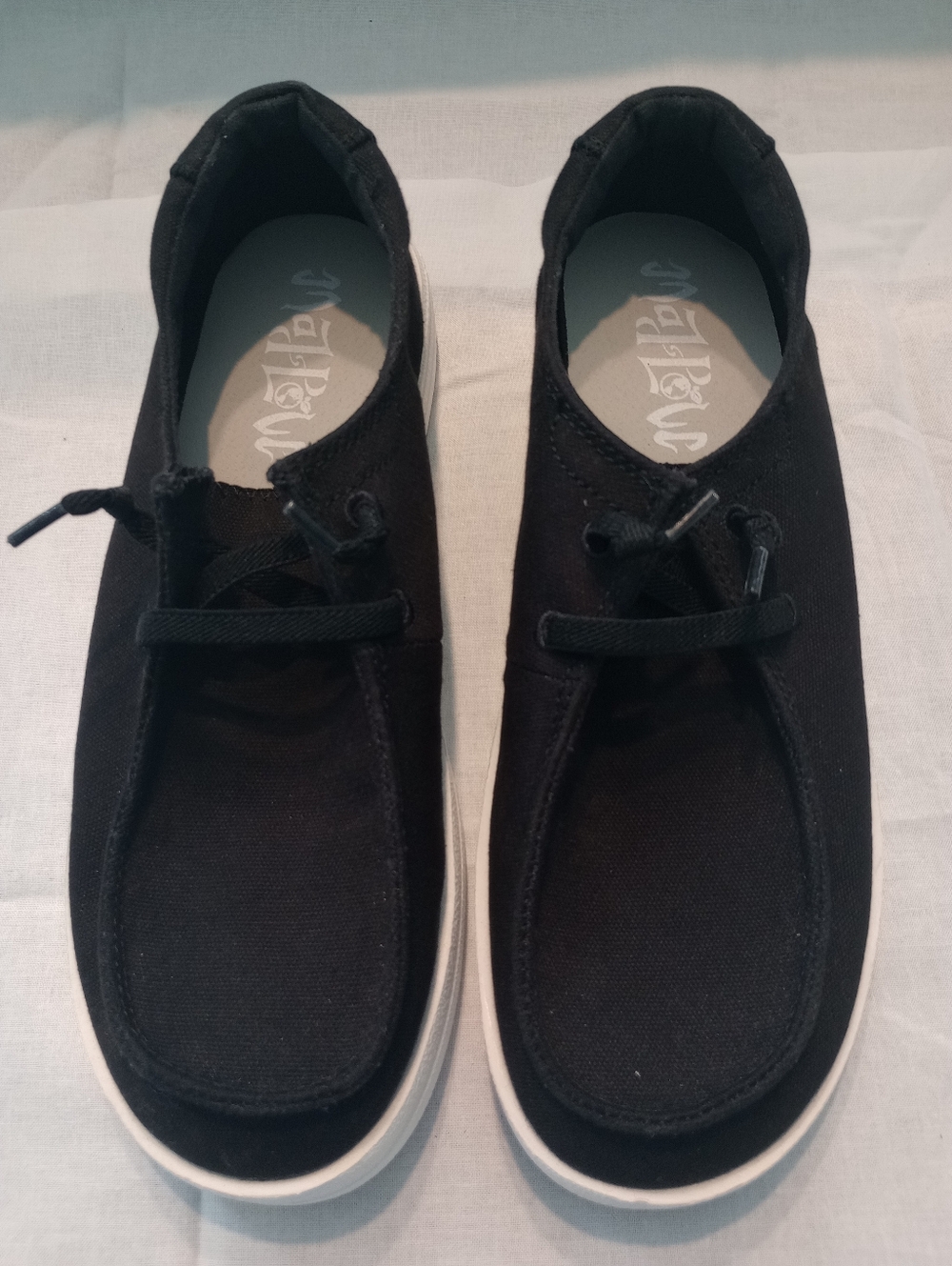 Black Canvas Slip On Shoes